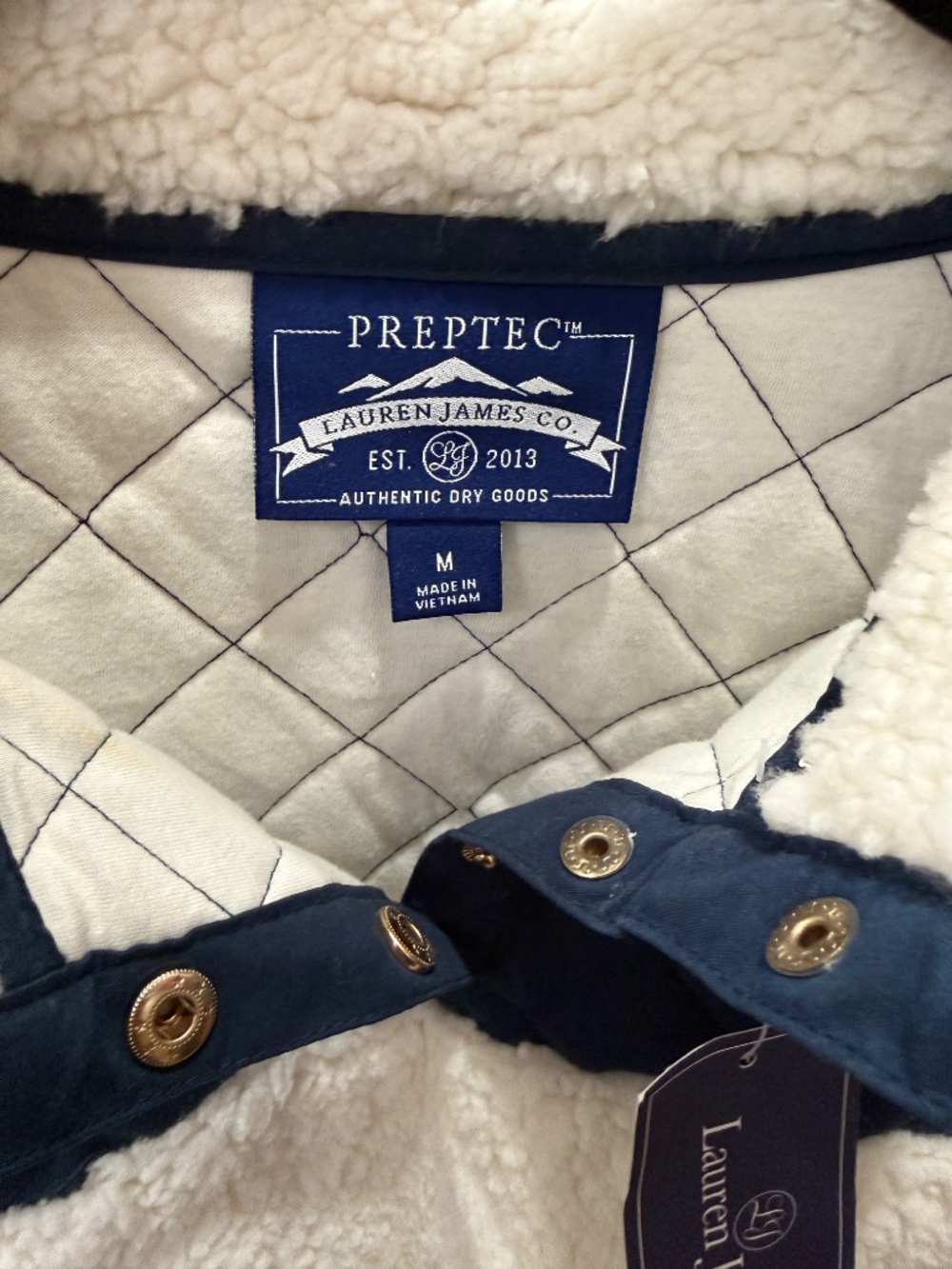 NWT Lauren James Logan Quilted Pullover in Sailor Navy - Picture 9 of 9